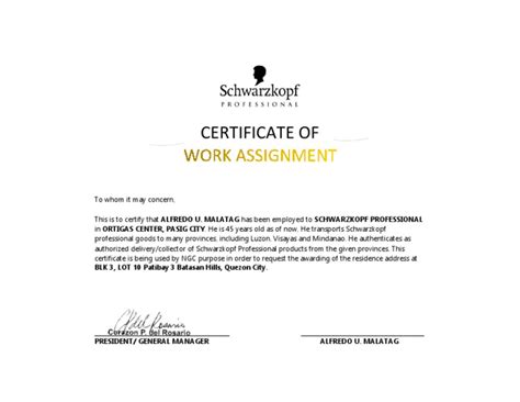 assignmentcertification|Certificate of Assignment Definition .